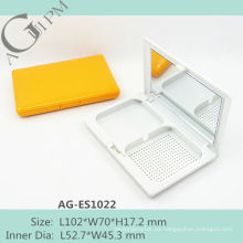 Rectangular compacto polvo compacto caso polvo envase con espejo AG-ES1022, empaquetado cosmético de AGPM, colores/insignia de encargo